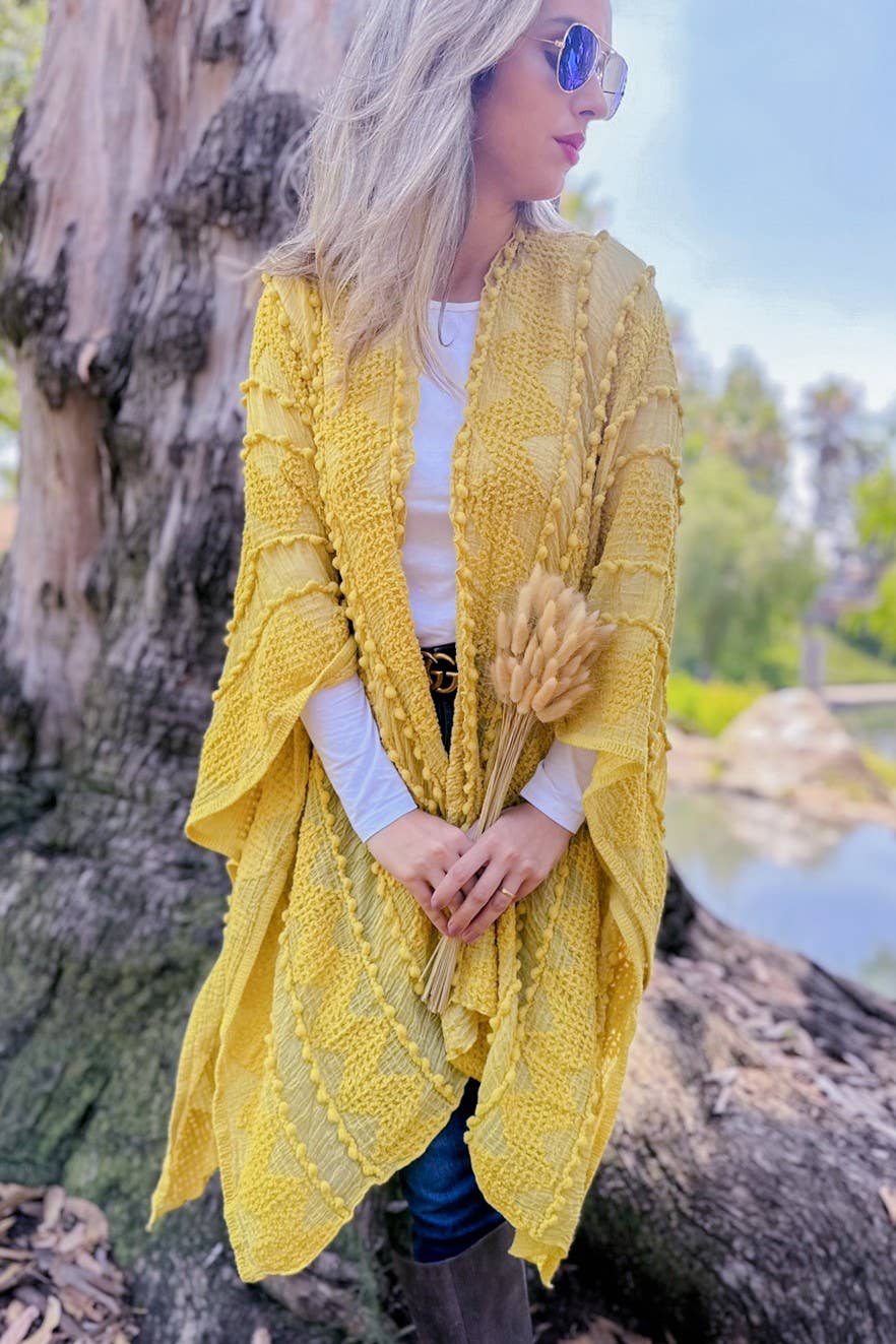 3D Textured Kimono Cardigan – Easy Layering Bestseller: Nude / One Size
