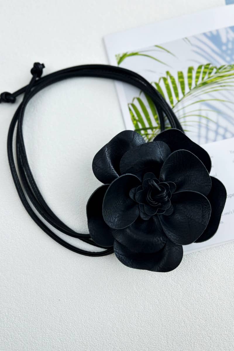 Bohemian Leather Flower Pendant Layered Belt