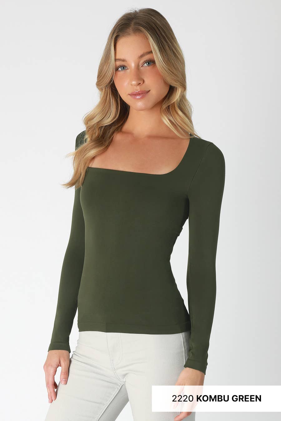 NS8312- Square Neck Ls Top: 2245 Chili Oil