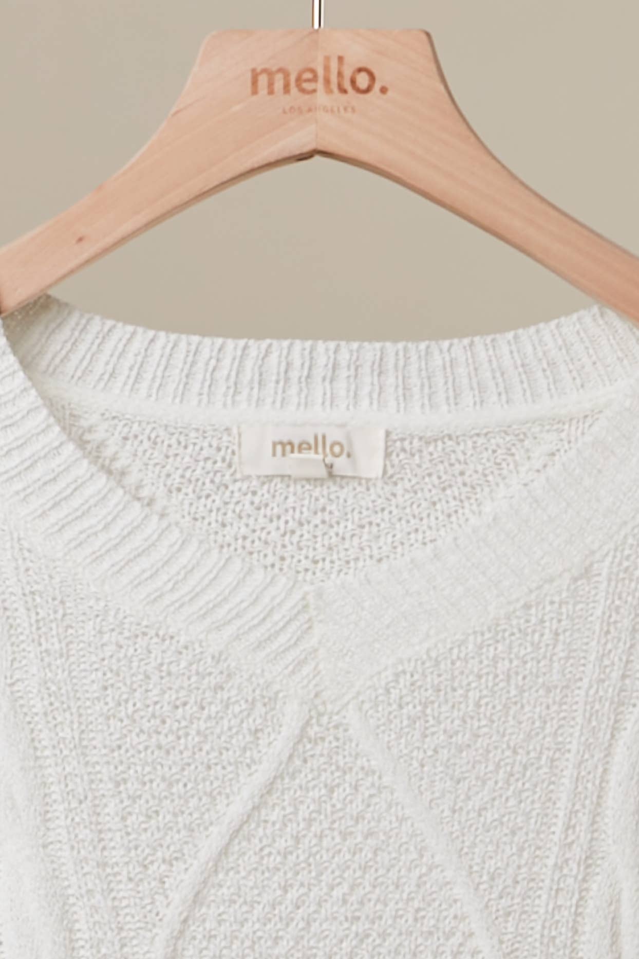 Cable Knit Sweater with Rainbow Stripe: Multi / S