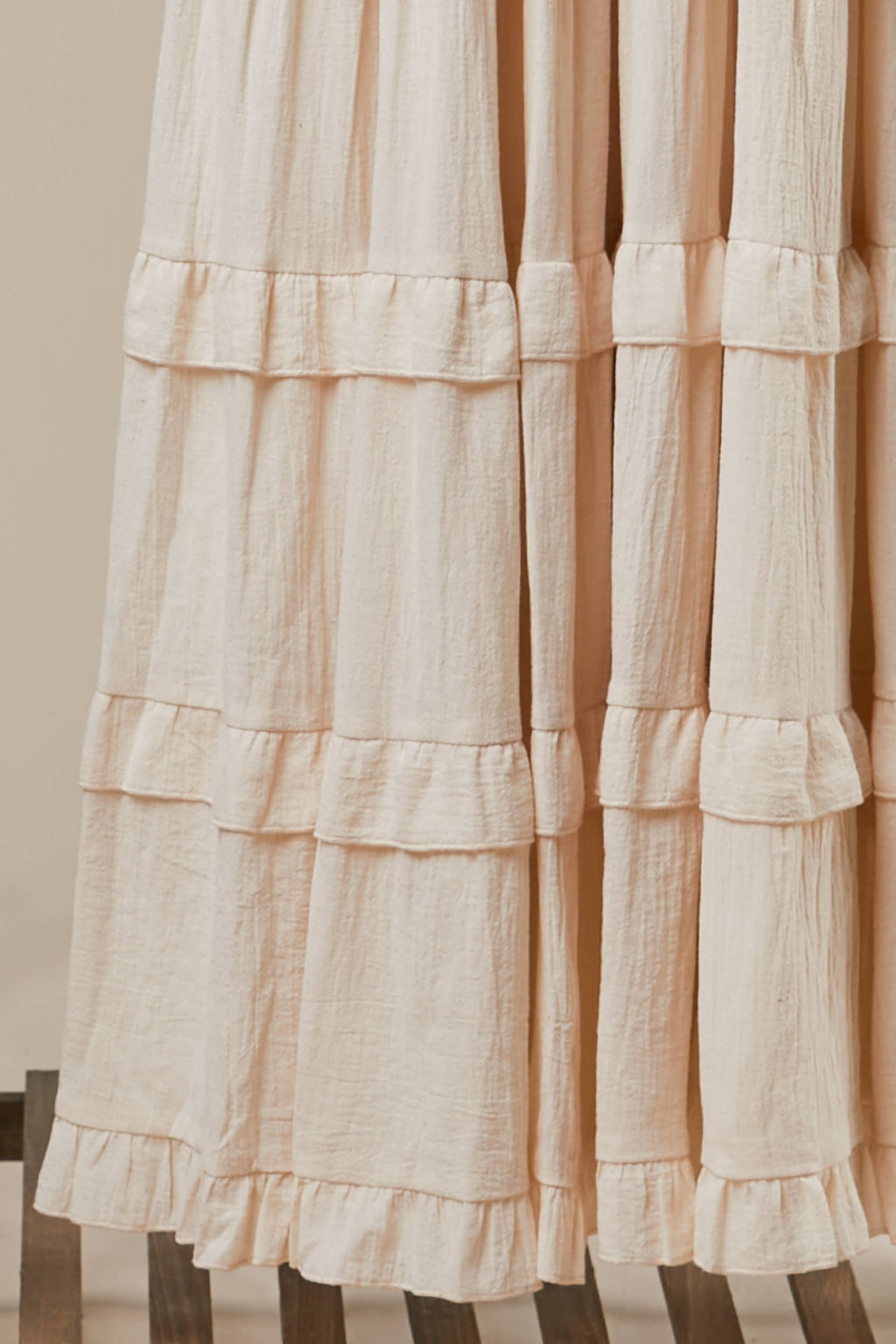 Ruffle Tiered Maxi Dress: Ivory / M