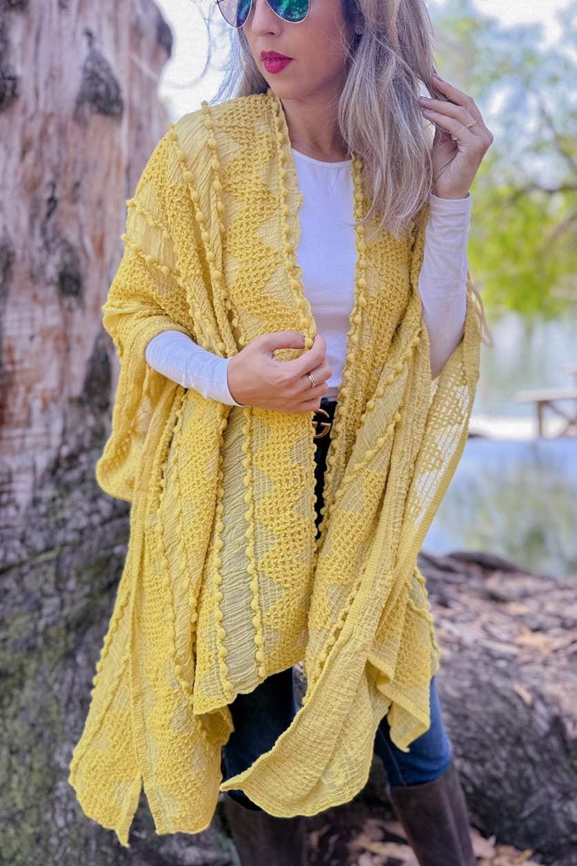 3D Textured Kimono Cardigan – Easy Layering Bestseller: Nude / One Size