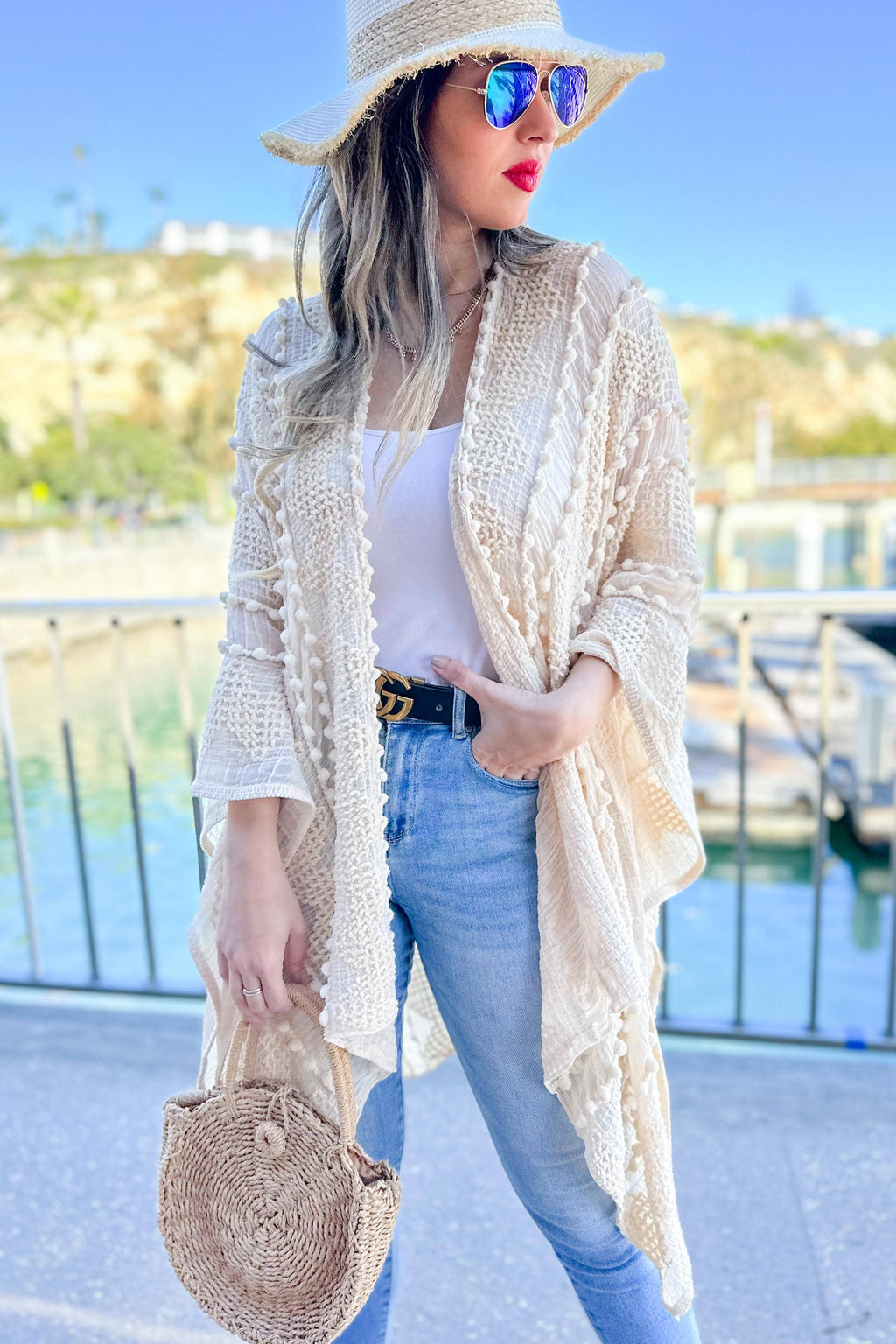 3D Textured Kimono Cardigan – Easy Layering Bestseller: Nude / One Size