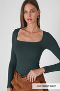 NS8312- Square Neck Ls Top: 2249 Forest Night