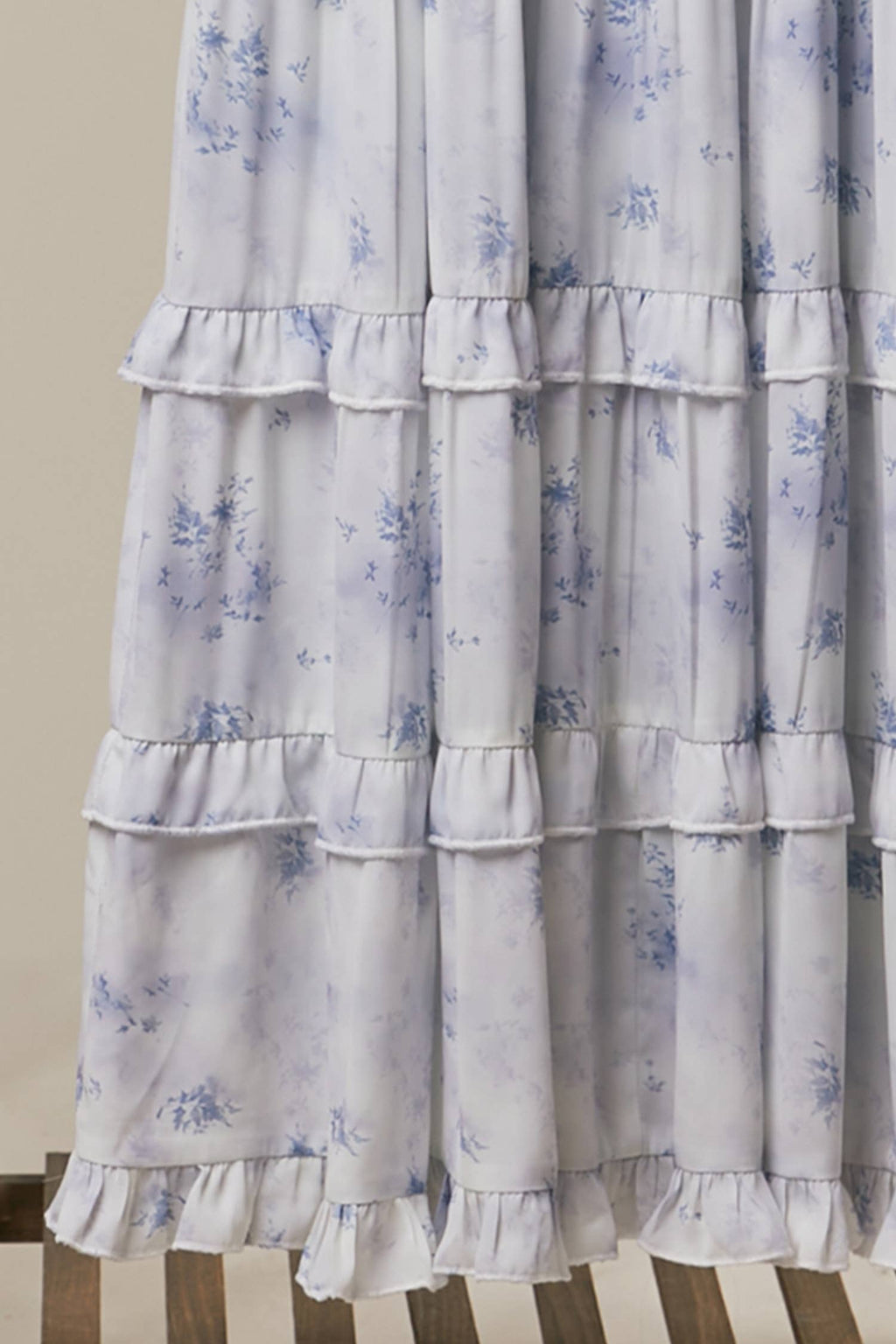 Ruffle Tiered Maxi Dress: Ivory / L