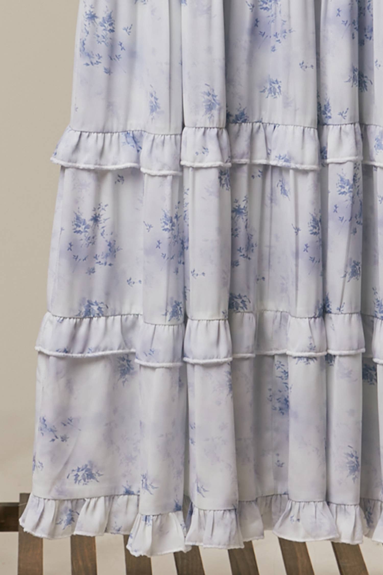 Ruffle Tiered Maxi Dress: Ivory / L