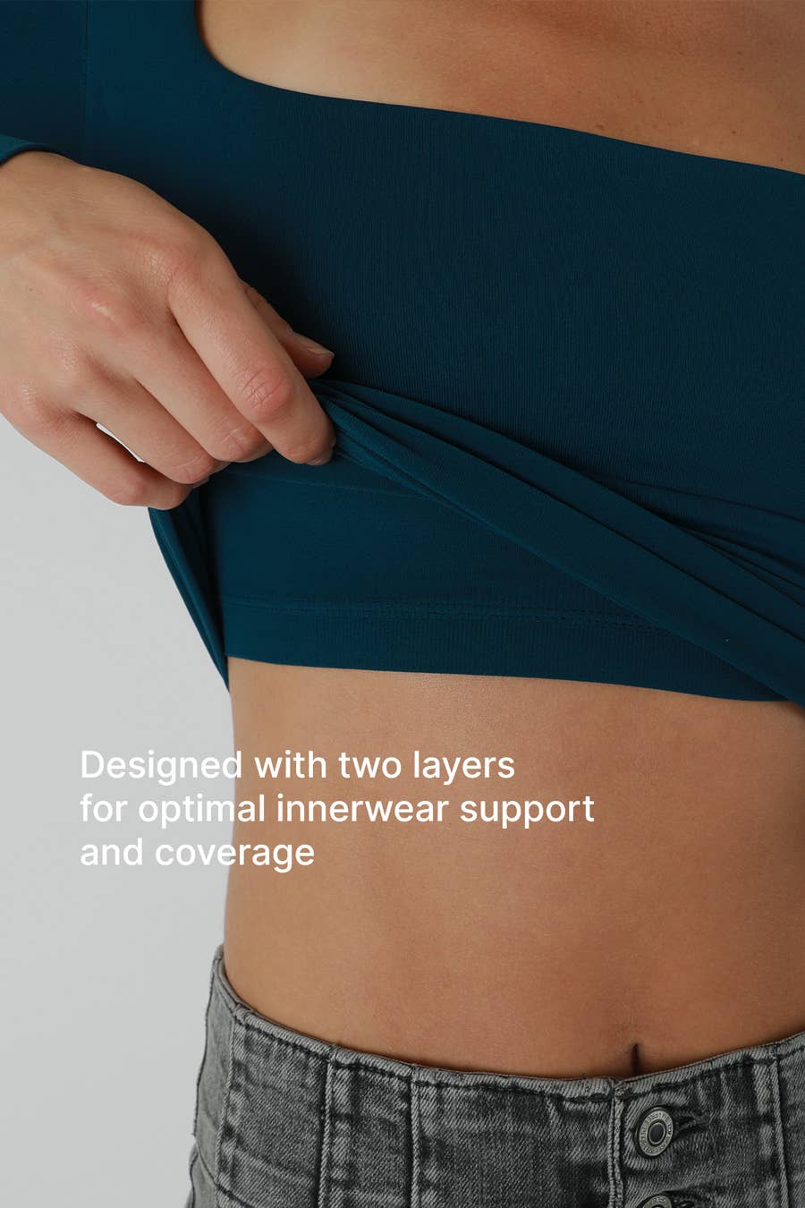 NS8312- Square Neck Ls Top: 2245 Chili Oil