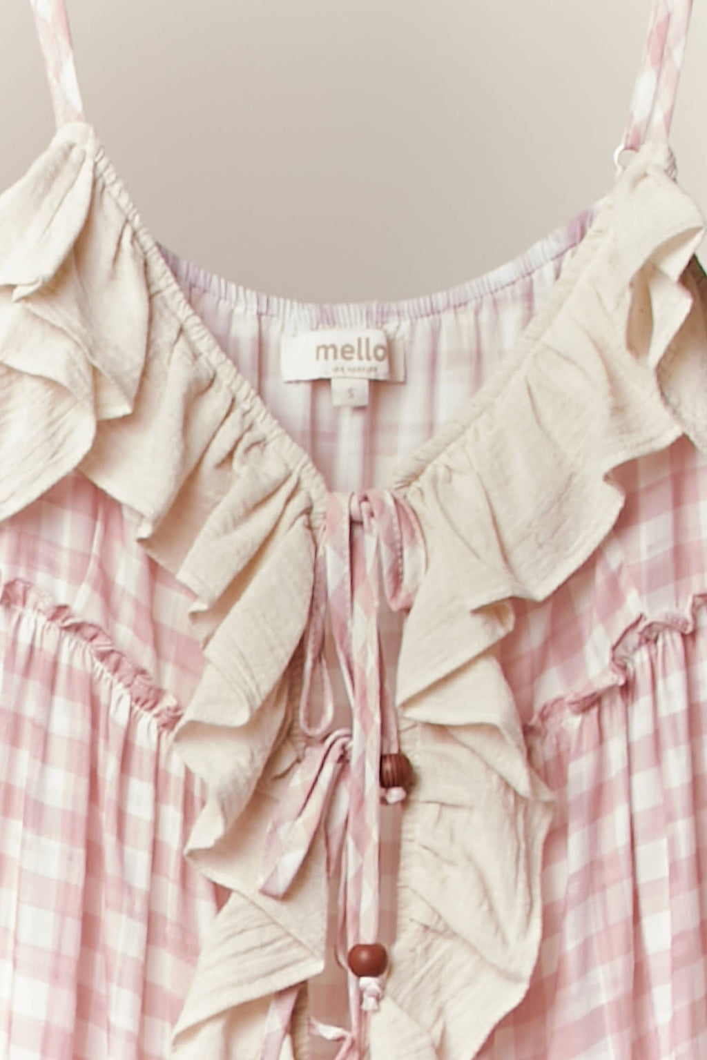 Checker Ruffle Dress Cardigan: Sky Blue / M