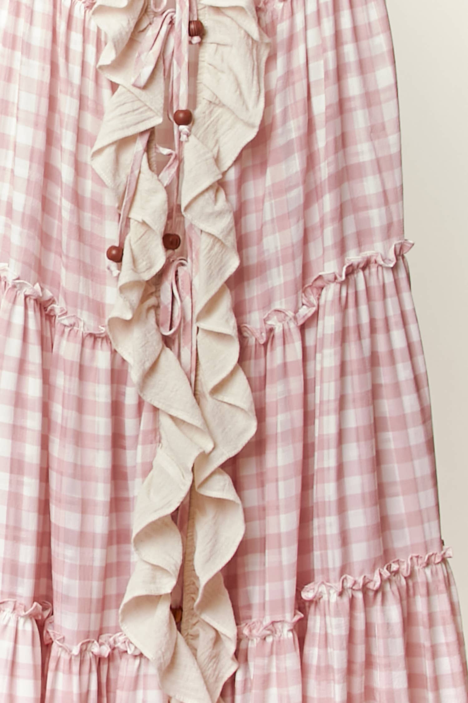 Checker Ruffle Dress Cardigan: Sky Blue / S