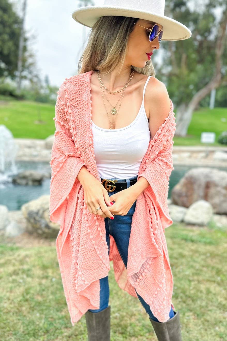 3D Textured Kimono Cardigan – Easy Layering Bestseller: Nude / One Size
