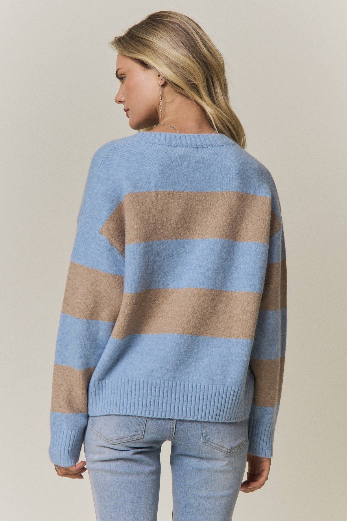 COZY CHIC STRIPED SWEATER - CESW4374