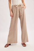 RELAXED MID-RISE FLARE KNIT PANTS