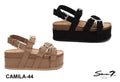 SEVEN7 Women's Platform Strappy flatform Sandal Buckles : Brown / 6(1)-6.5(1)-7(1)-7.5(1)-8(2)-8.5(2)-9(2)-10(2)
