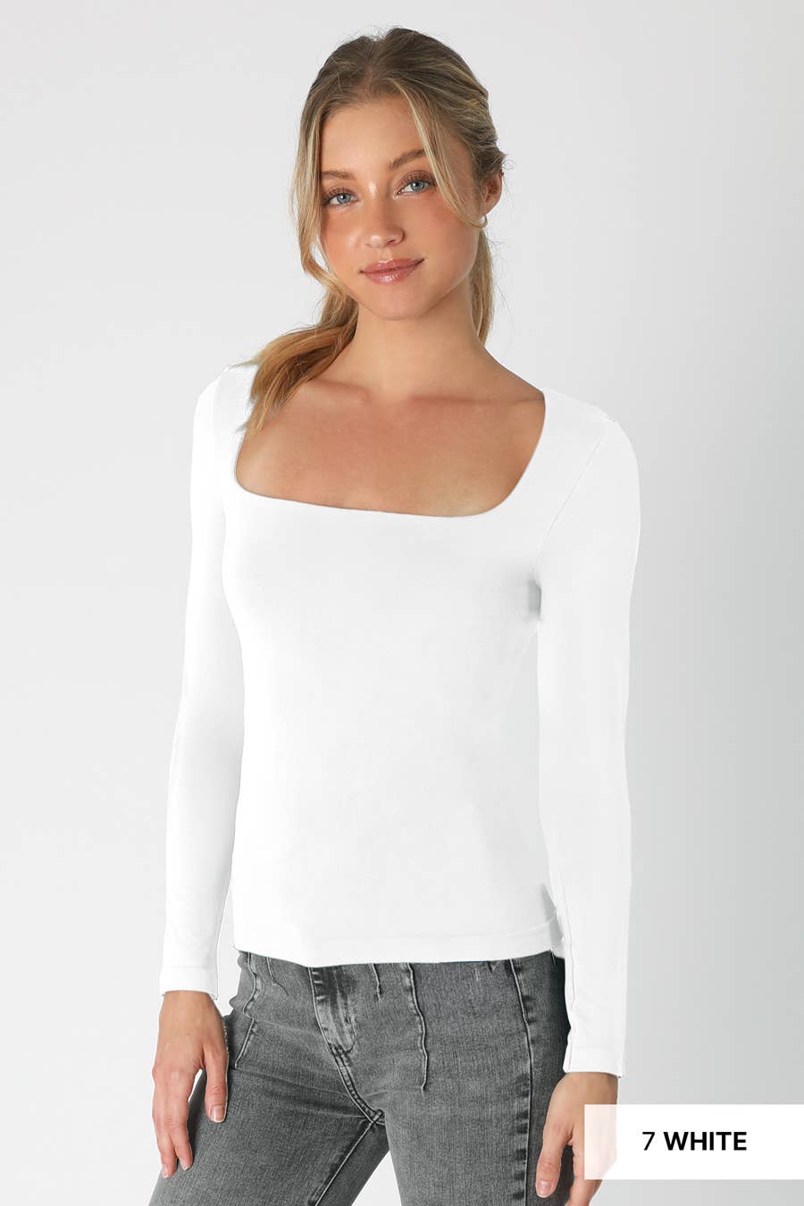 NS8312- Square Neck Ls Top: 2220 Kombu Green