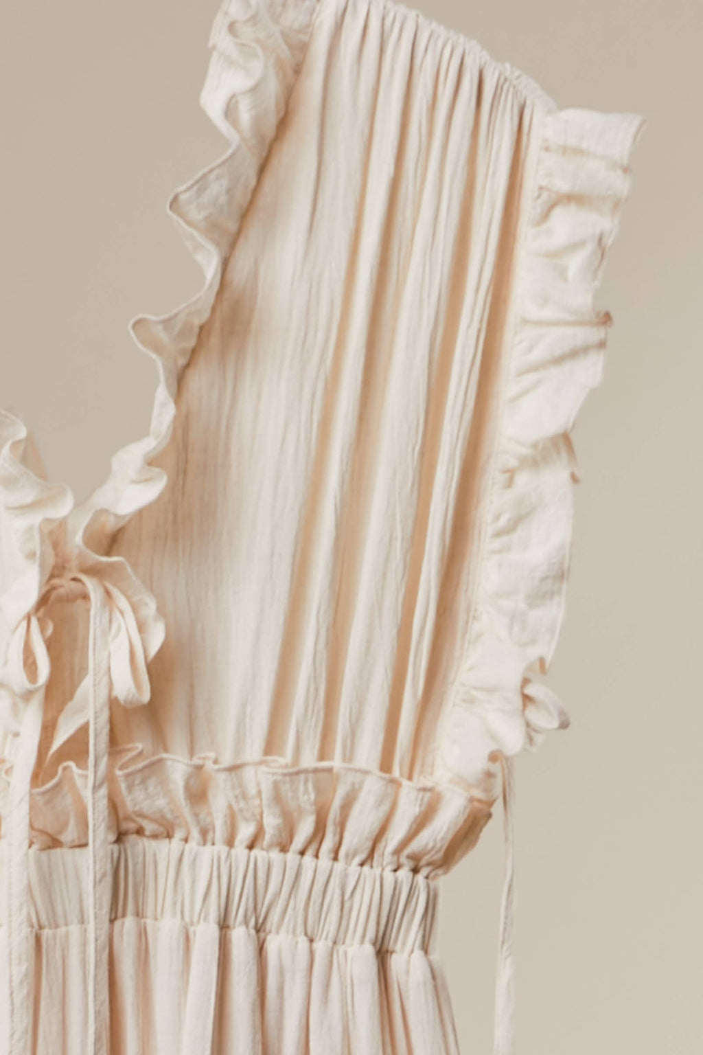 Ruffle Tiered Maxi Dress: Ivory / M
