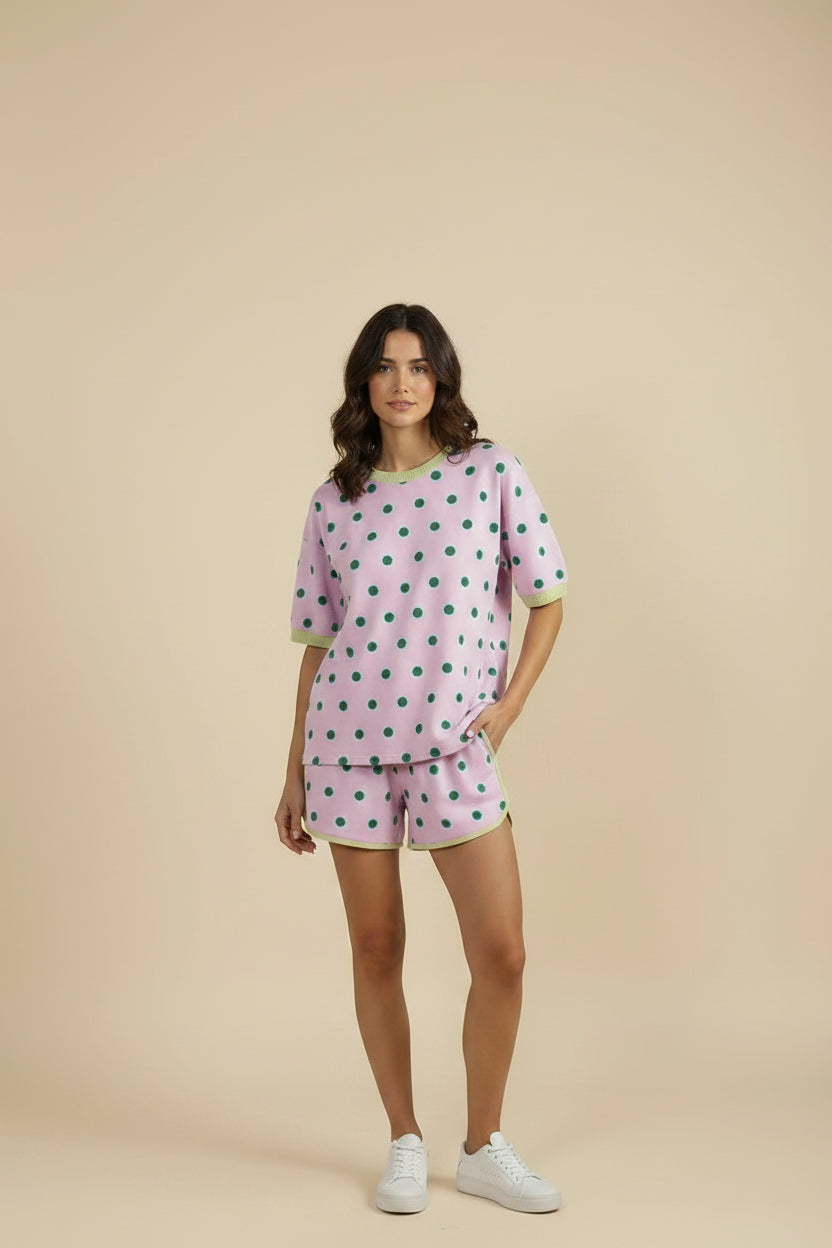 Classic polka dot relaxed lounge set