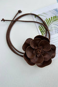 Bohemian Leather Flower Pendant Layered Belt