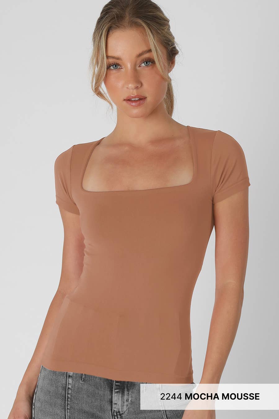NS8326- Square Neck SS Top: 2227 Fig