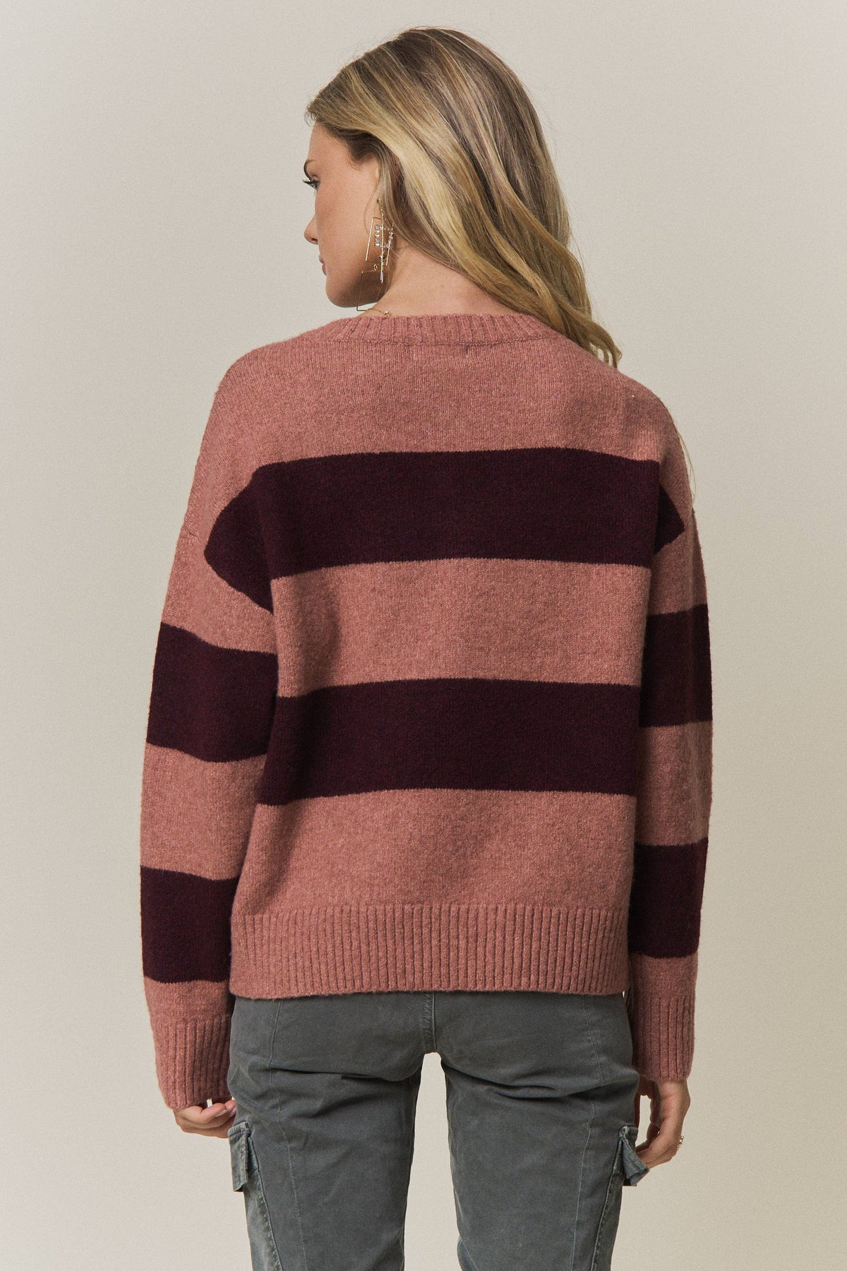 COZY CHIC STRIPED SWEATER - CESW4374