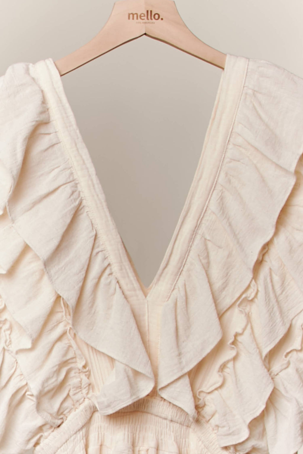 Flowy Ruffle Maxi Sleeveless Dress: Ivory