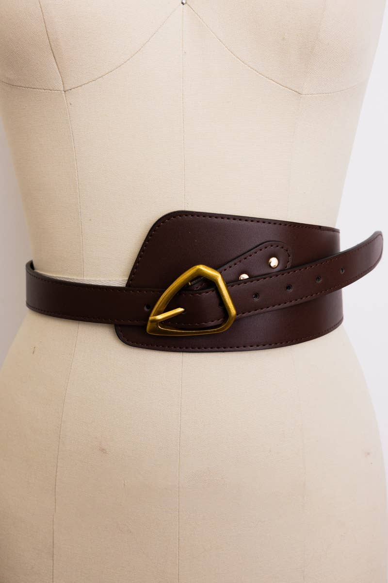 Asymmetrical Buckle Wide Waist Belt 🤔