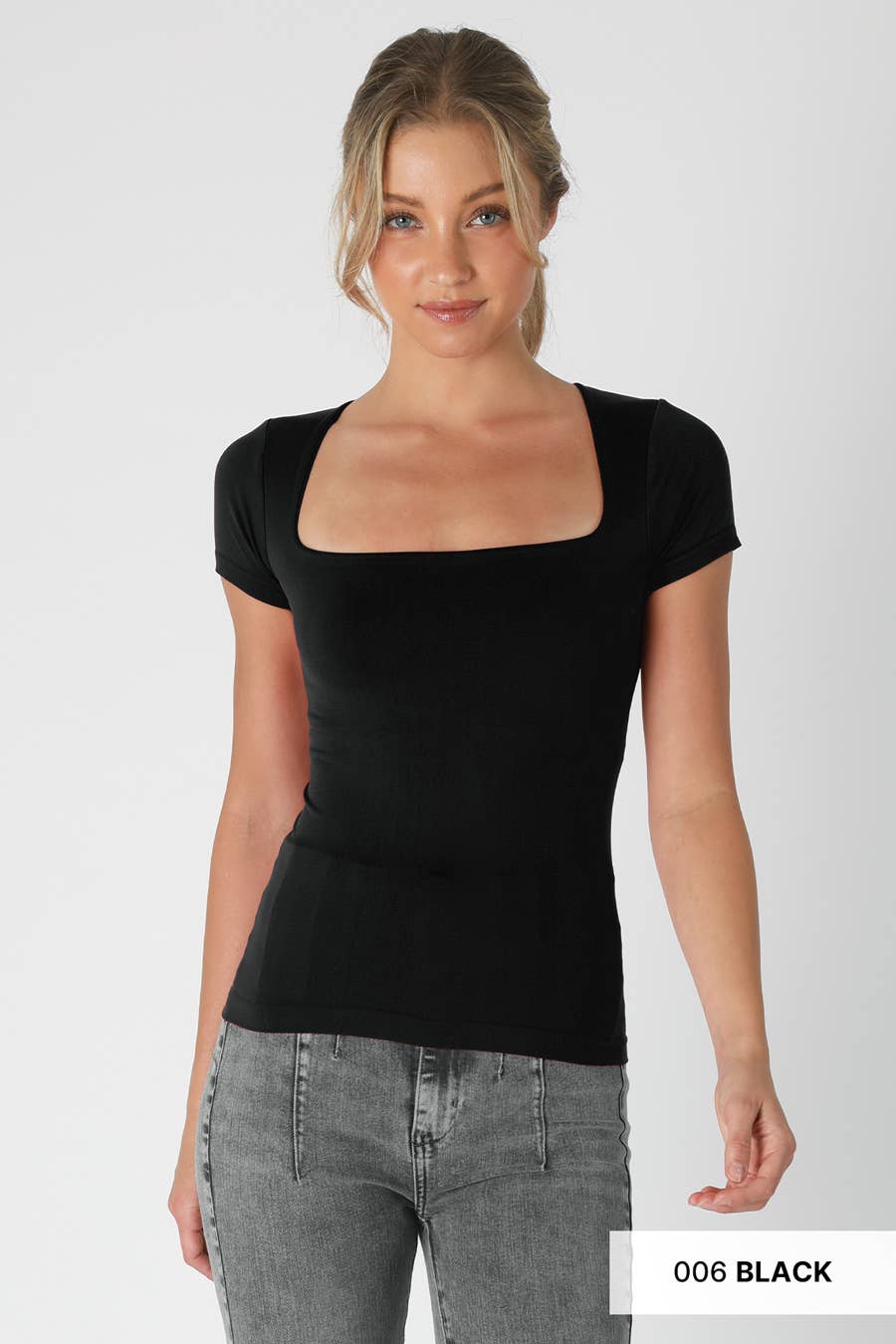 NS8326- Square Neck SS Top: 2227 Fig