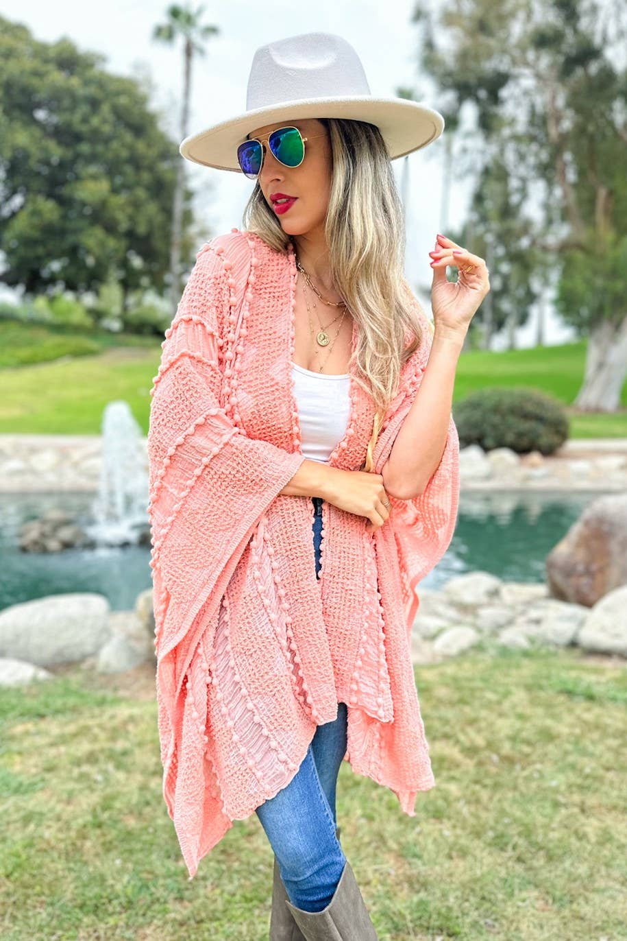 3D Textured Kimono Cardigan – Easy Layering Bestseller: Nude / One Size