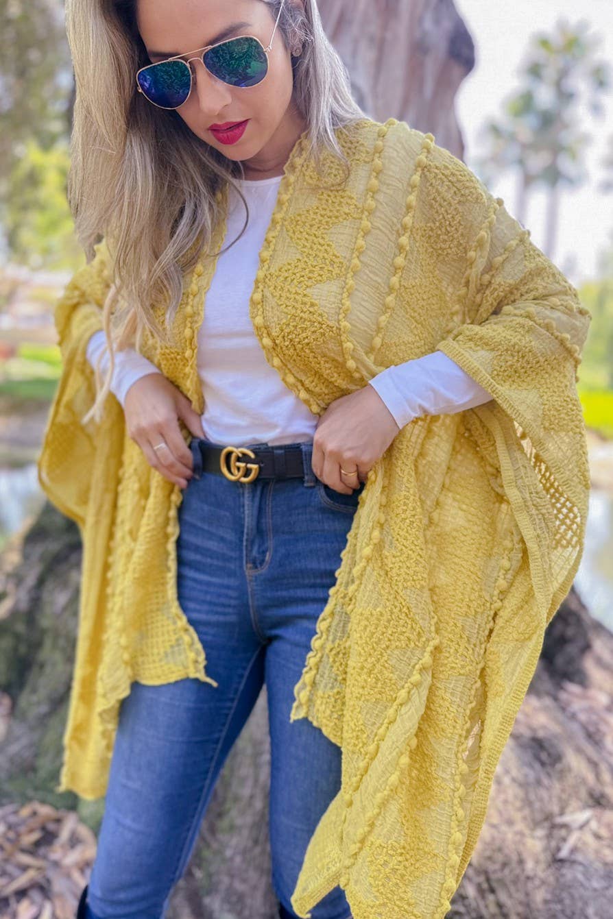 3D Textured Kimono Cardigan – Easy Layering Bestseller: Nude / One Size