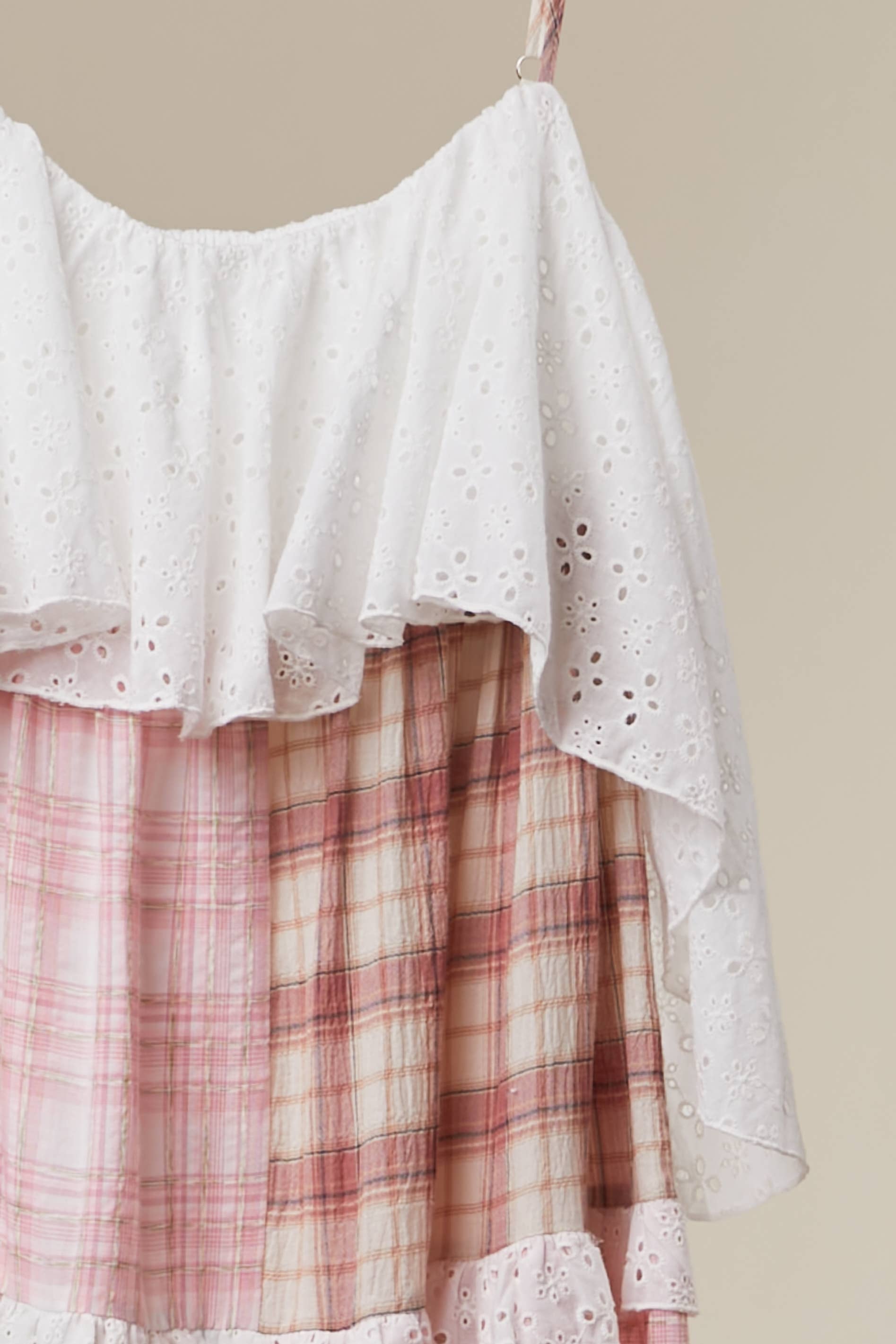 PATCHWORK FLORAL DRESS: Multi Olive / S