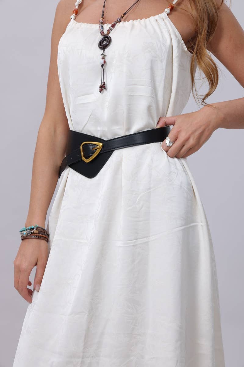 Asymmetrical Buckle Wide Waist Belt 🤔