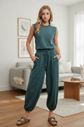 Drawstring Waist Sleeveless Knit
Active Jumpsuit