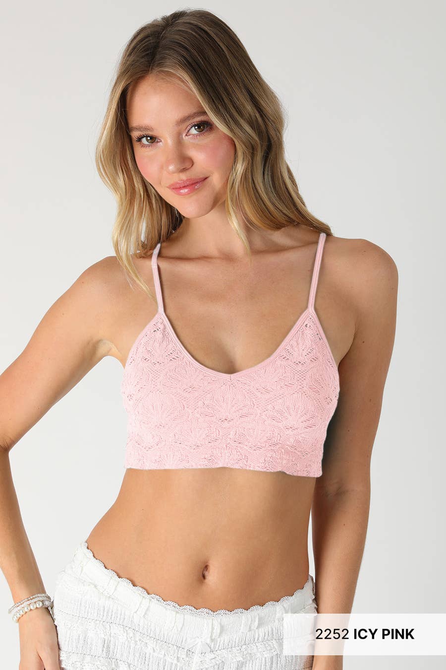 NS8412-Textured Lace Triangle Cut-Out Bralette: 006 Black