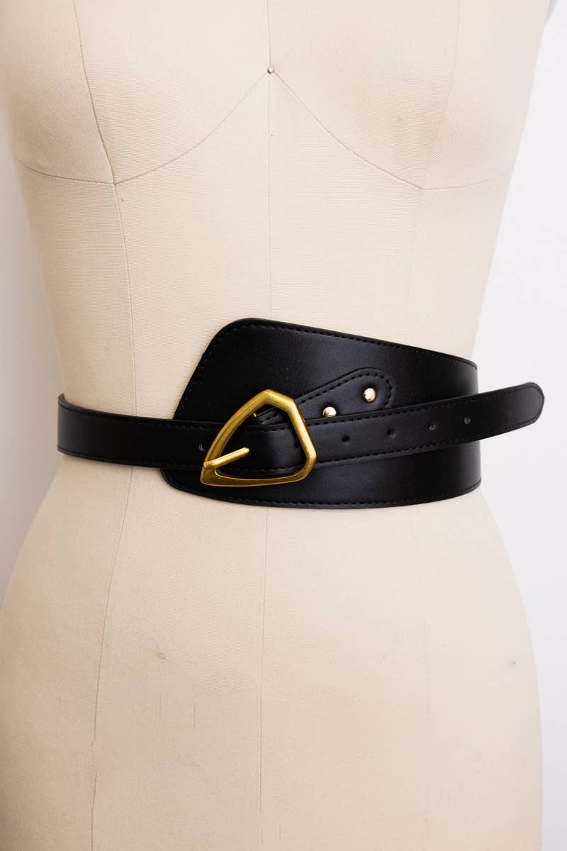 Asymmetrical Buckle Wide Waist Belt 🤔