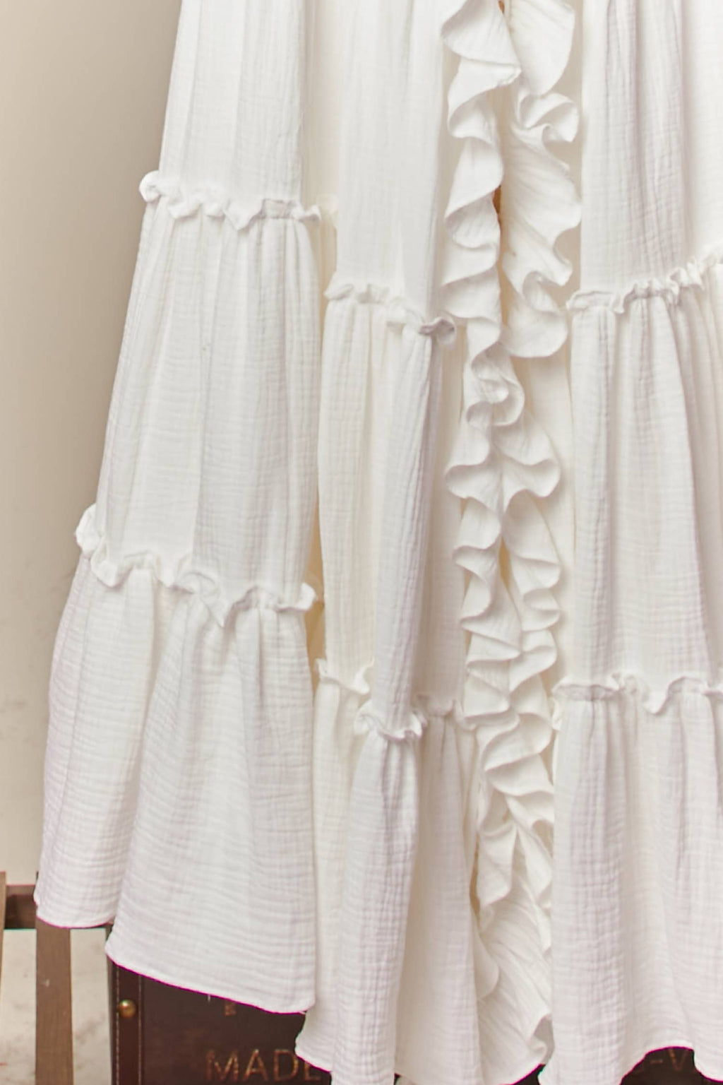 Checker Ruffle Dress Cardigan: Sky Blue / M