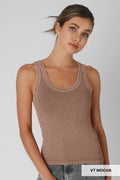 NS8258 - Vintage Reversible Ribbed Tank: Vintage Mocha