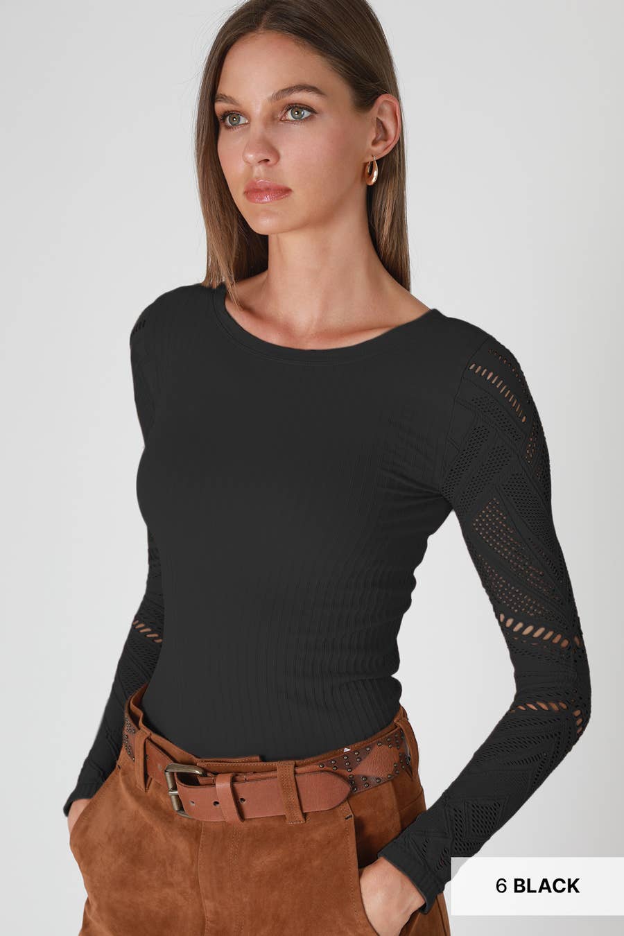 NS8430 - Wide Textured L/S Top: 2246 French Roast
