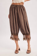 LACE TRIMMED MIDI BLOOMER PANTS: COCO