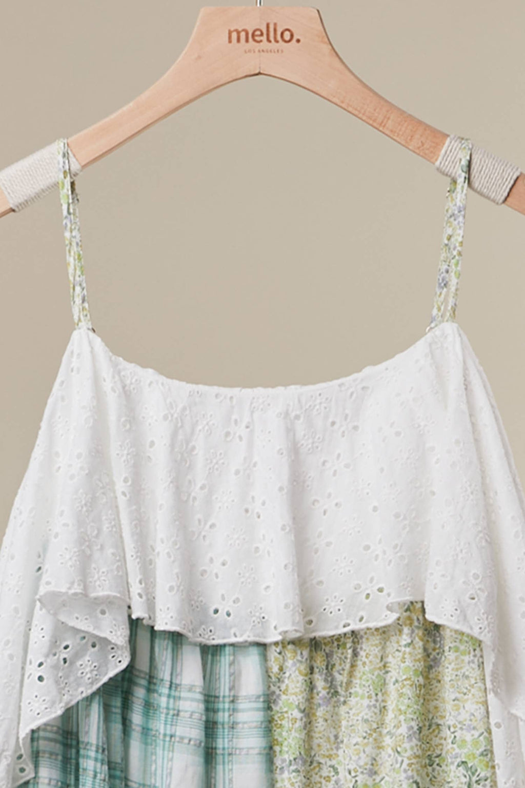 PATCHWORK FLORAL DRESS: Multi Olive / S
