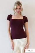 NS8326- Square Neck SS Top: 2227 Fig