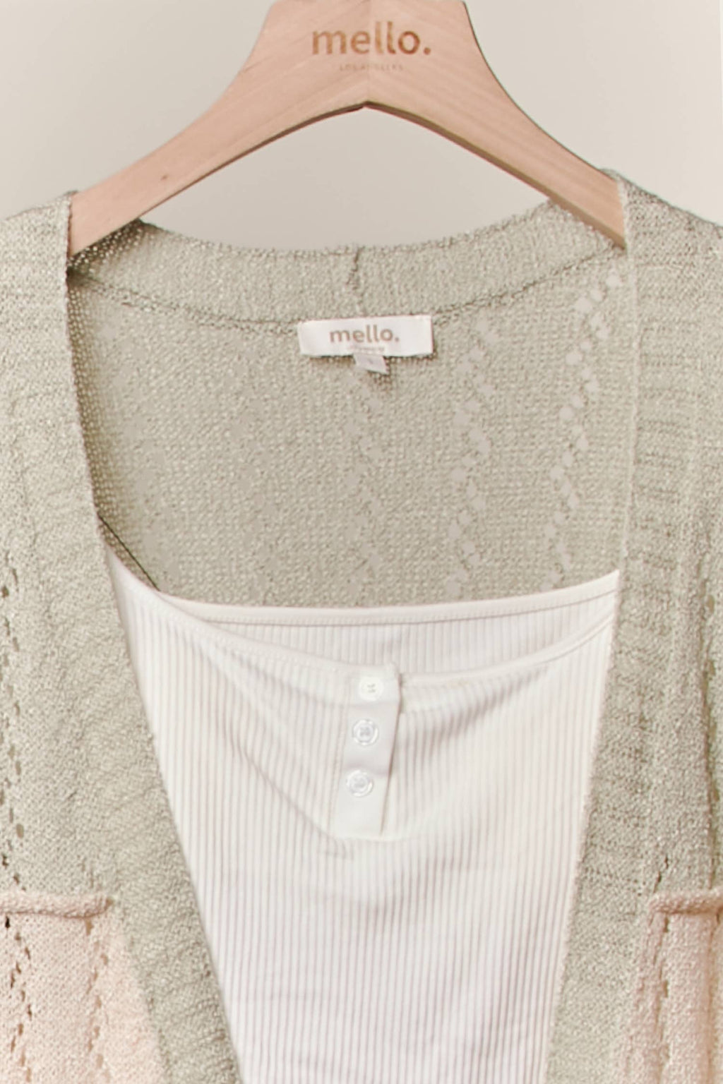 Color Block Patch Pocket Long Cardigan: Olive / S