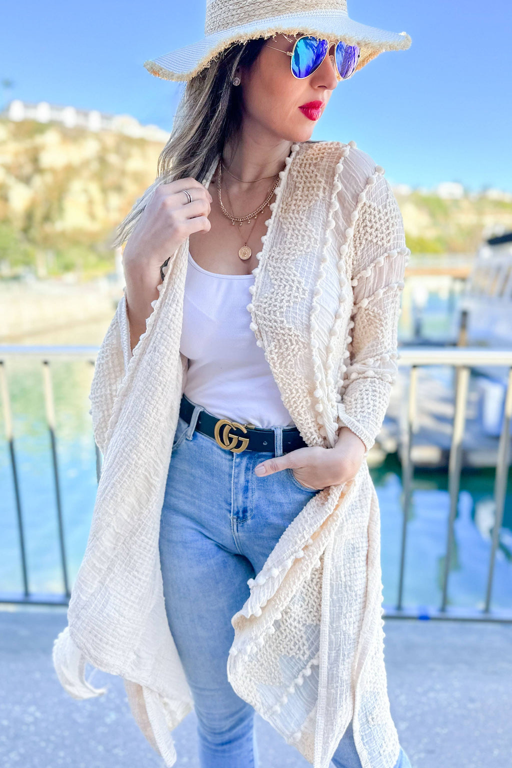 3D Textured Kimono Cardigan – Easy Layering Bestseller: Nude / One Size