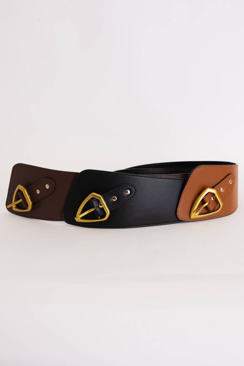 Asymmetrical Buckle Wide Waist Belt 🤔