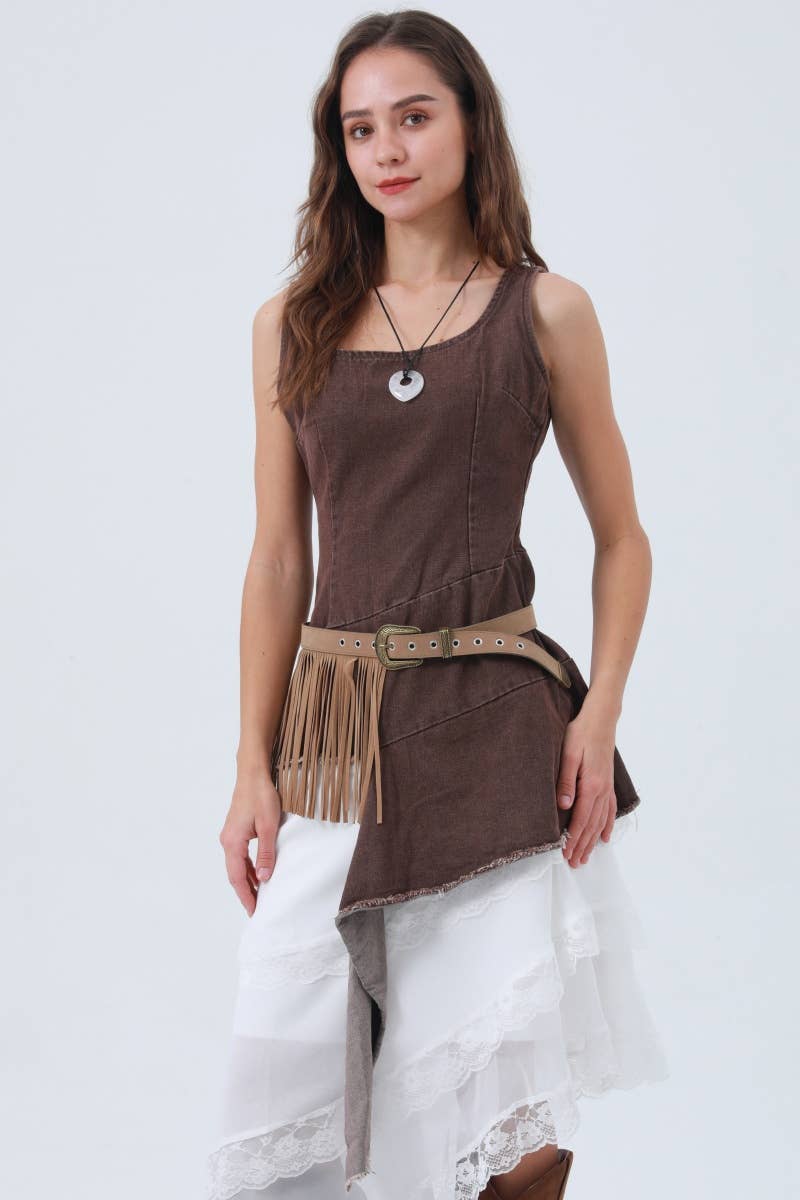 Western Fringe Belt – Antique Buckle & Tassel
